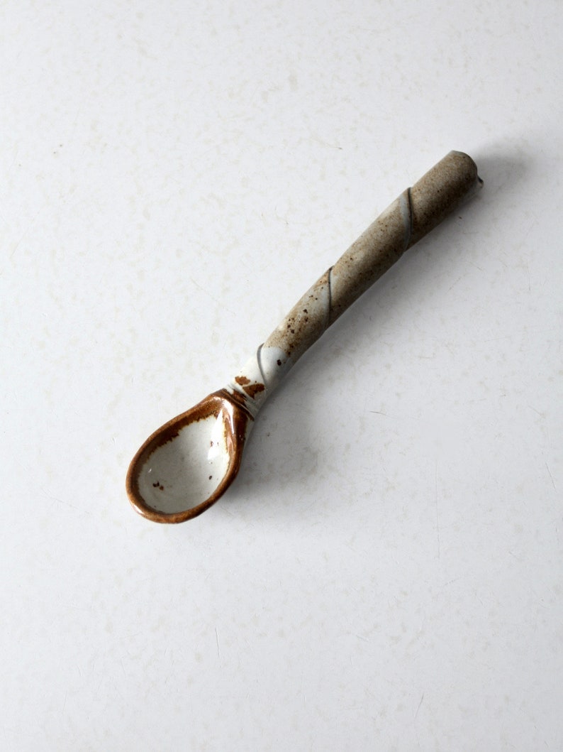 vintage studio pottery spoon image 2