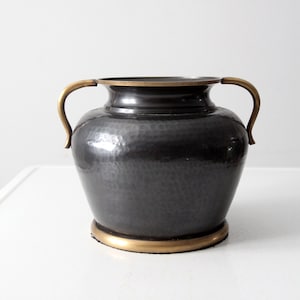 vintage hammered brass jardiniere