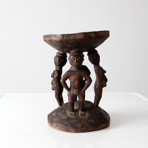 vintage African tribal art stool