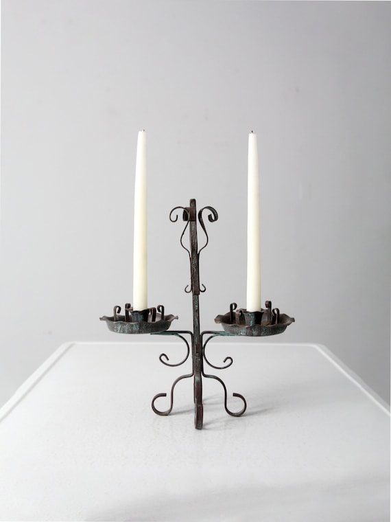 Vintage Wrought Iron Candle Holder - Etsy
