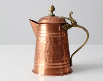 antique hammered copper coffee pot