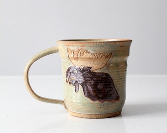 vintage moose studio pottery mug