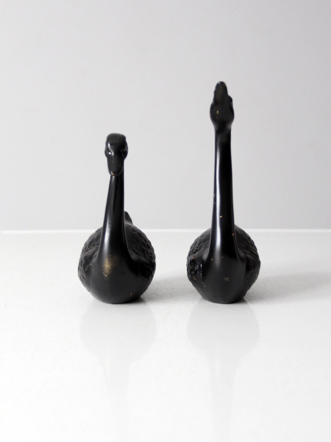 Mid-century Painted Brass Black Swan Figurine Pair - Etsy