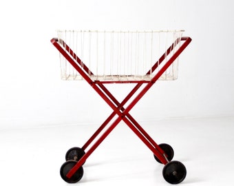 vintage rolling laundry cart