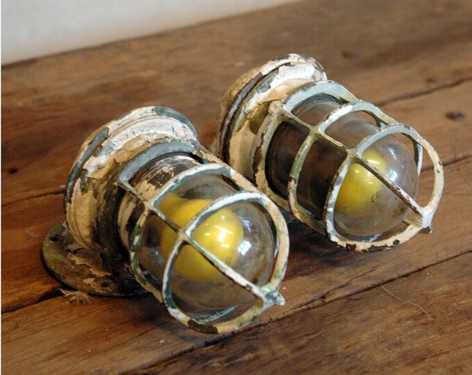 Ahoy Antique Ship Lights Set of 2 Etsy