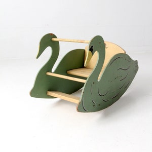 antique Mengel Playthings toy swan rocker image 3