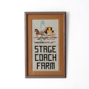 vintage framed cross-stitch