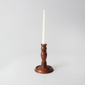 vintage handmade wood candlestick holder