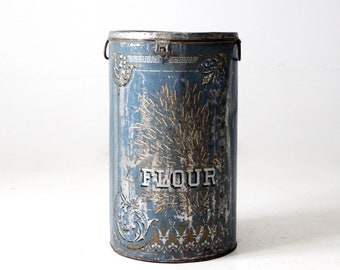antique metal flour bin
