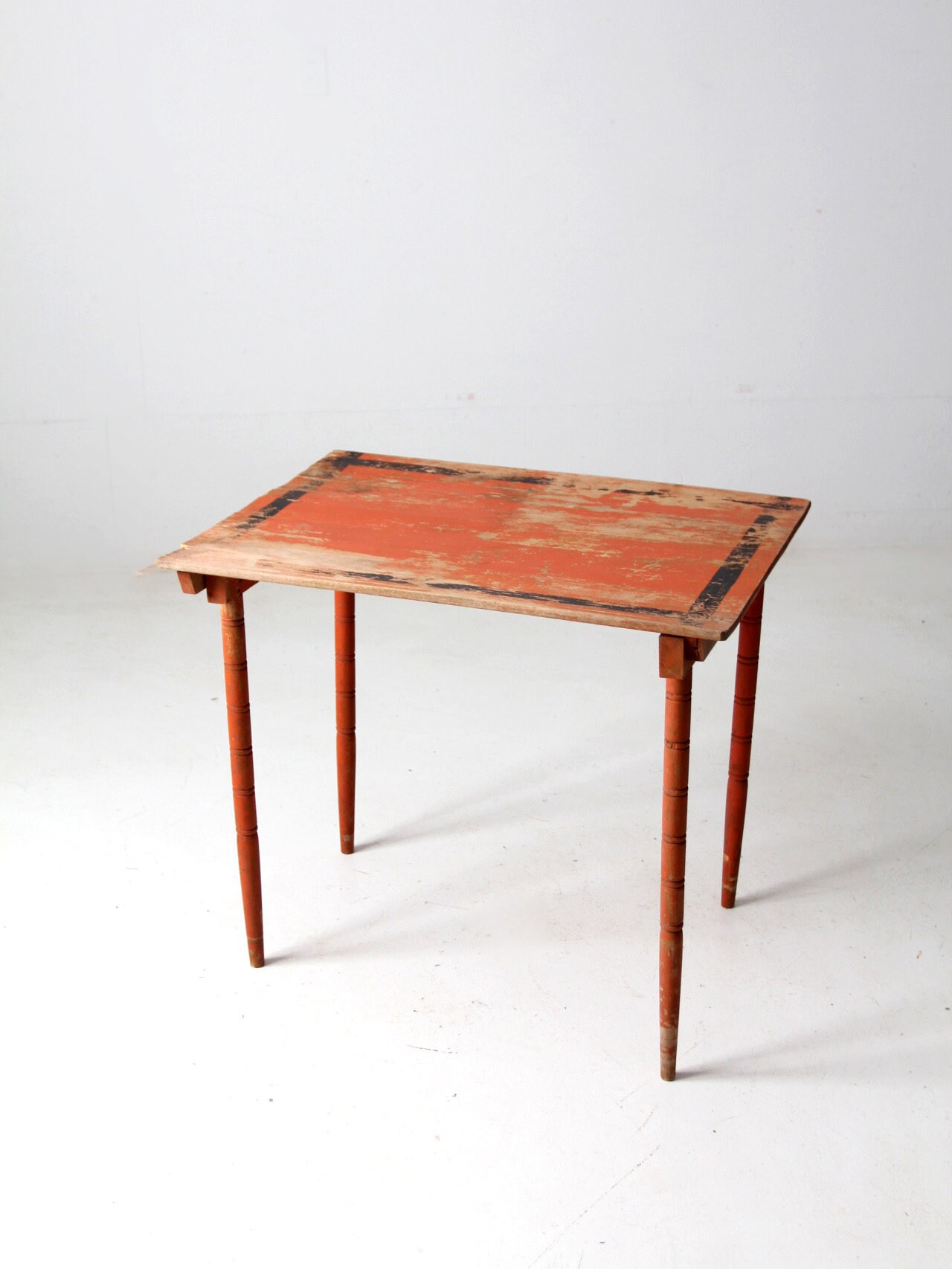 Antique Folding tableアンティークテーブル Antique Painted Wood Folding Table / Orange Accent Table - Etsy