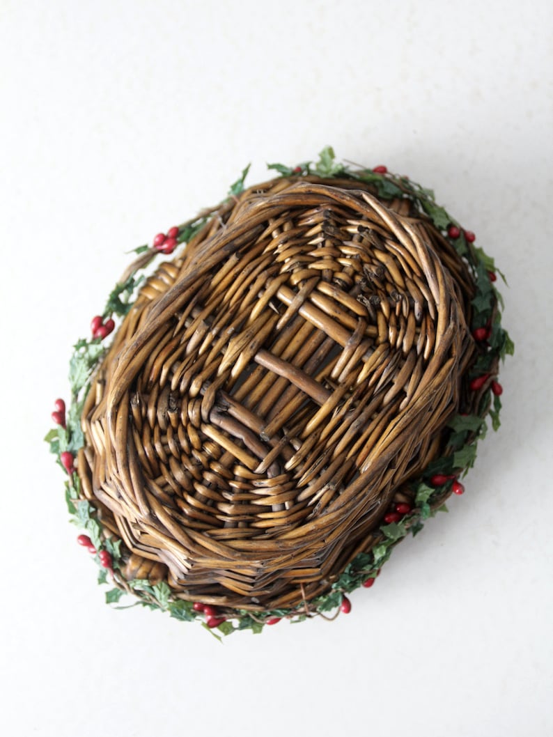 vintage wicker Christmas basket image 9