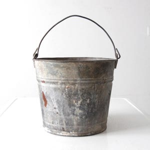 vintage galvanized tin bucket
