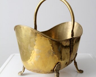 アンティーク真鍮の薪バケツ、薪入れ - Etsy 日本