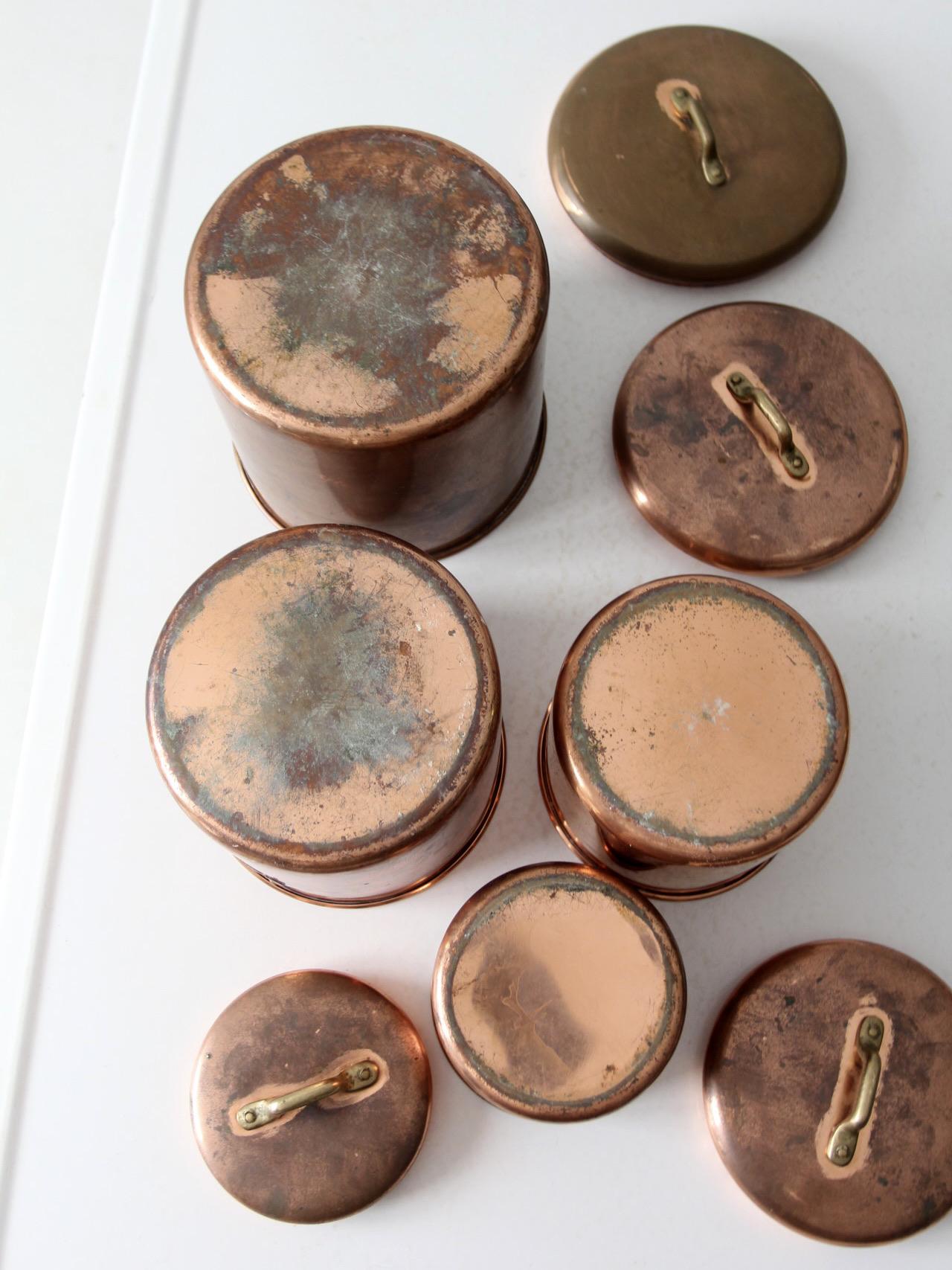 ヴィンテージ銅製キッチンキャニスター4個セット - Etsy 日本