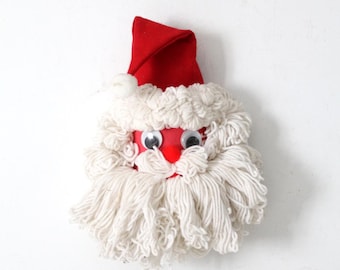 handmade vintage Santa wall hanging