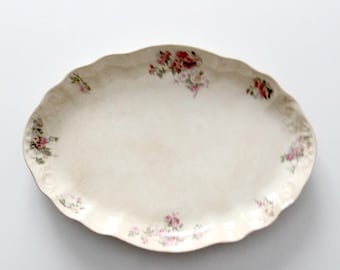 Plato antiguo de porcelana floral de Lamberton Maddock