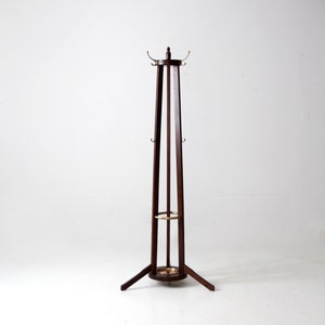mid-century coat rack with umbrella holder