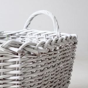 vintage large white storage basket image 9