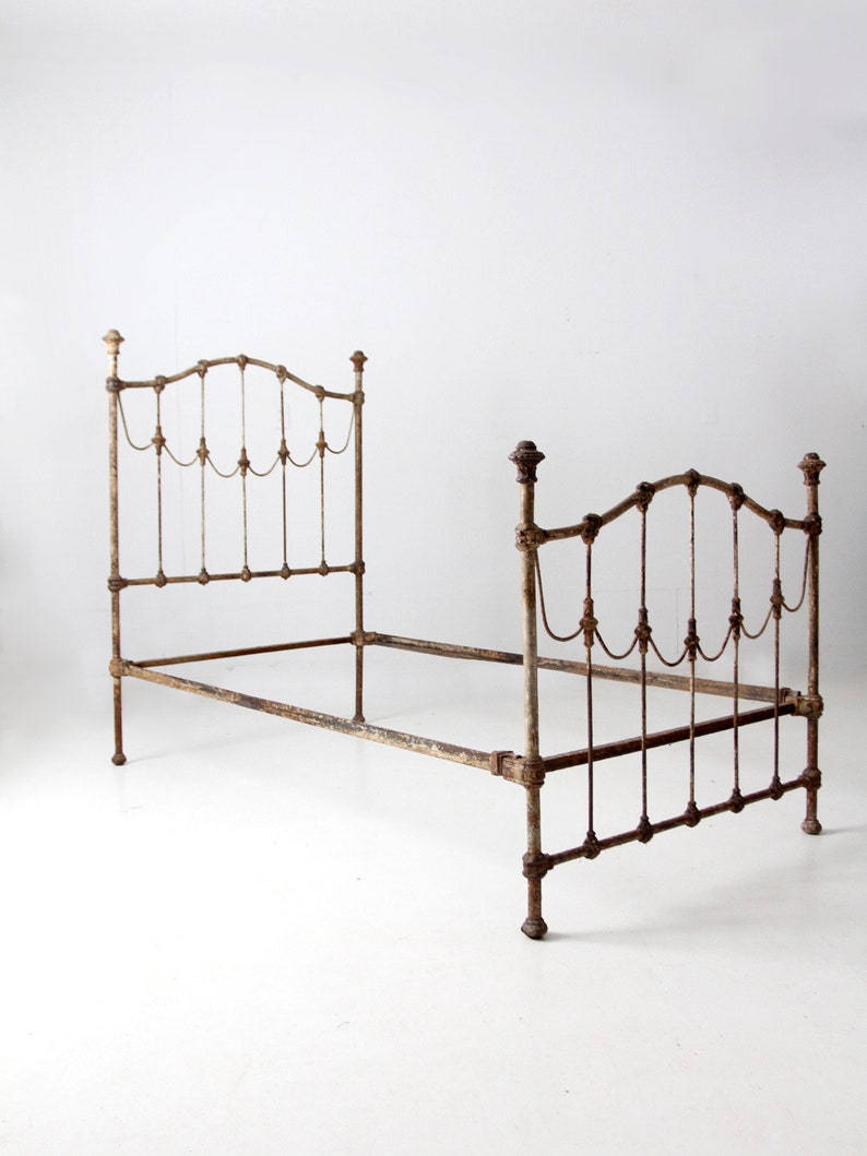 Antique Victorian Iron Twin Bed Etsy