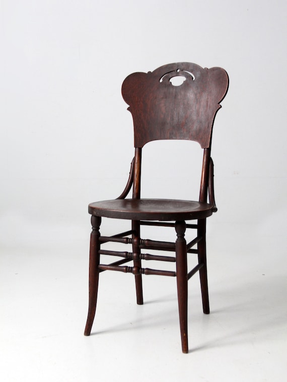 Antique Bentwood Chair With Cutout Back - Etsy