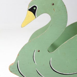 antique Mengel Playthings toy swan rocker image 7