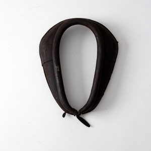 antique horse collar, leather equestrian yoke harness