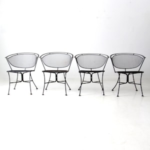 vintage mesh and wrought iron patio chairs set of 4