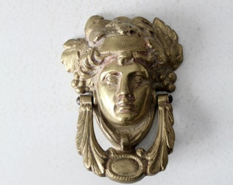 vintage cast brass goddess door knocker