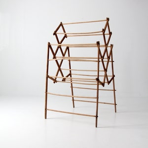 antique drying rack, wood laundry stand, clothes dry rack