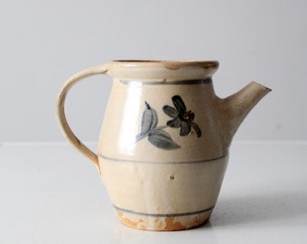 vintage studio pottery pitcher with lid