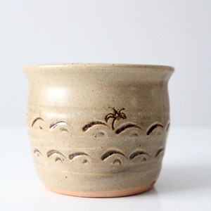 vintage palm tree studio pottery cachepot image 3