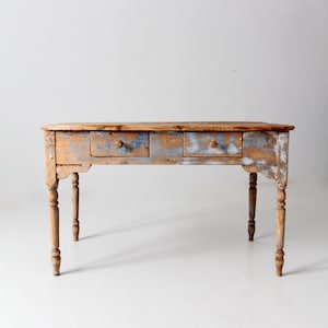 antique primitive table, console table desk