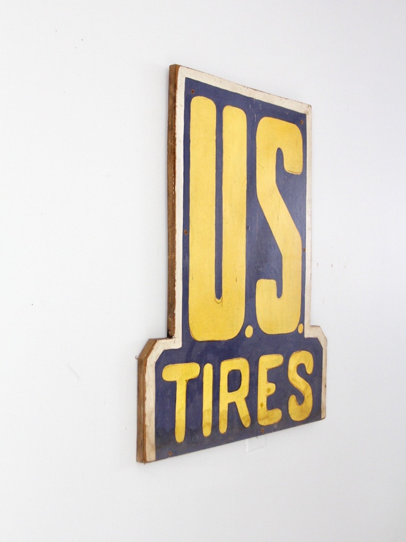 vintage U.S. Tires hand painted sign image 2