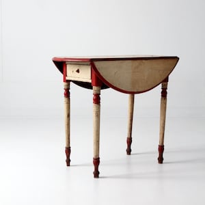 antique drop leaf end table, painted accent table