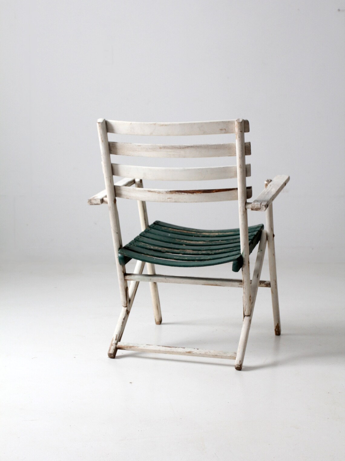 Midcentury slat wood folding patio chair Etsy