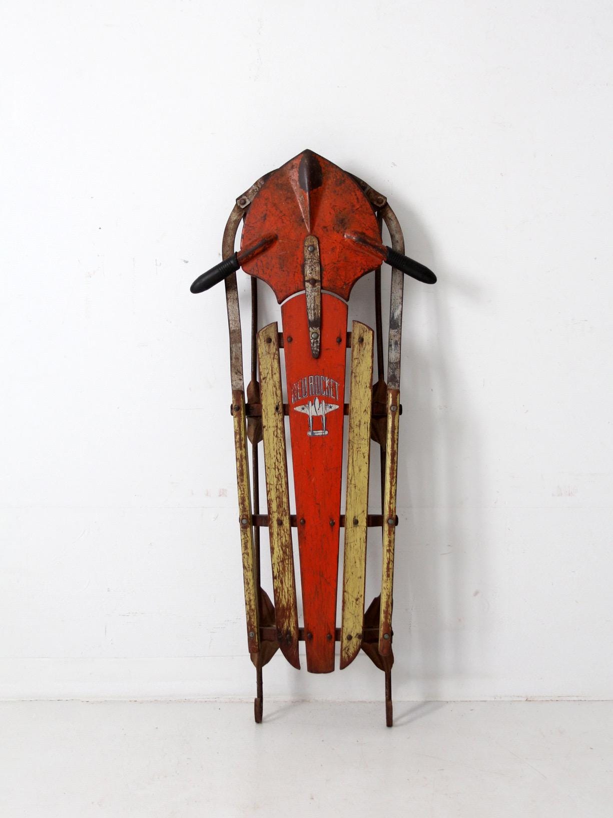 Mid-century Red Rocket Sled - Etsy