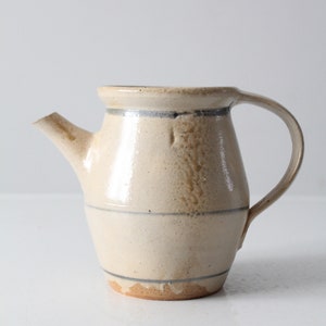 vintage studio pottery pitcher with lid image 4