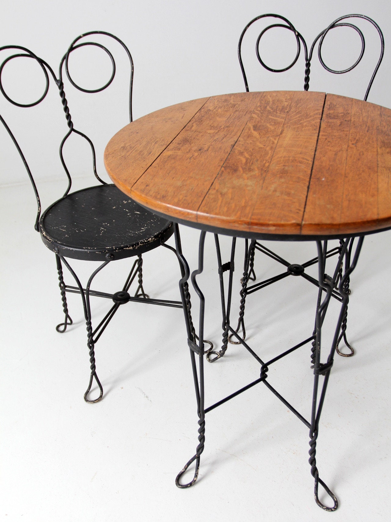 Antique Ice Cream Parlor Table and Chair Set Etsy UK