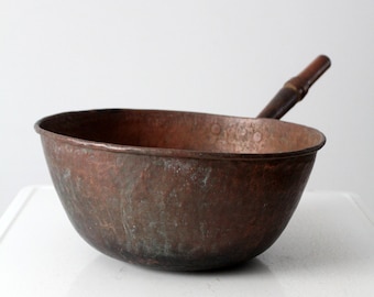 antique hammered copper pot