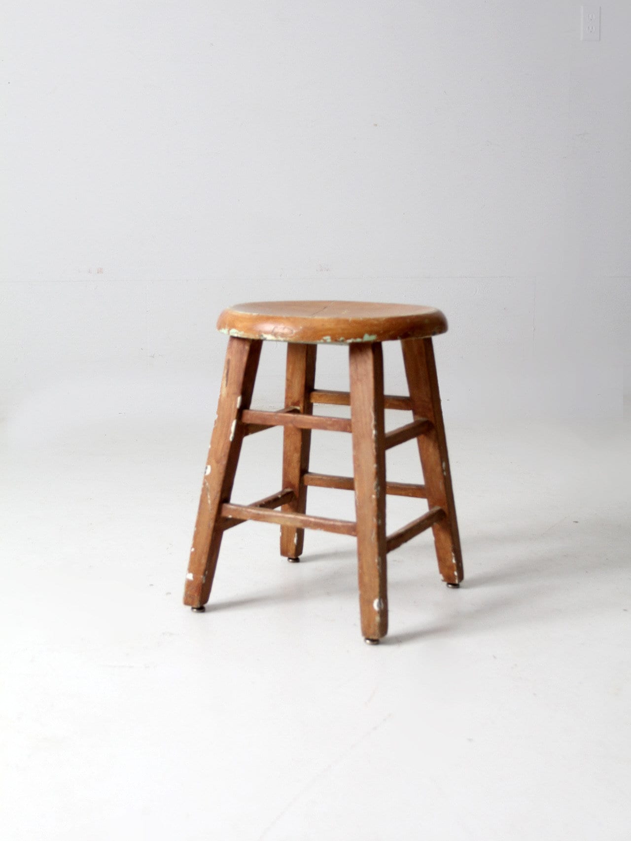 Vintage Low Wooden Stool Etsy UK