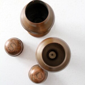 vintage copper salt and pepper shakers image 8