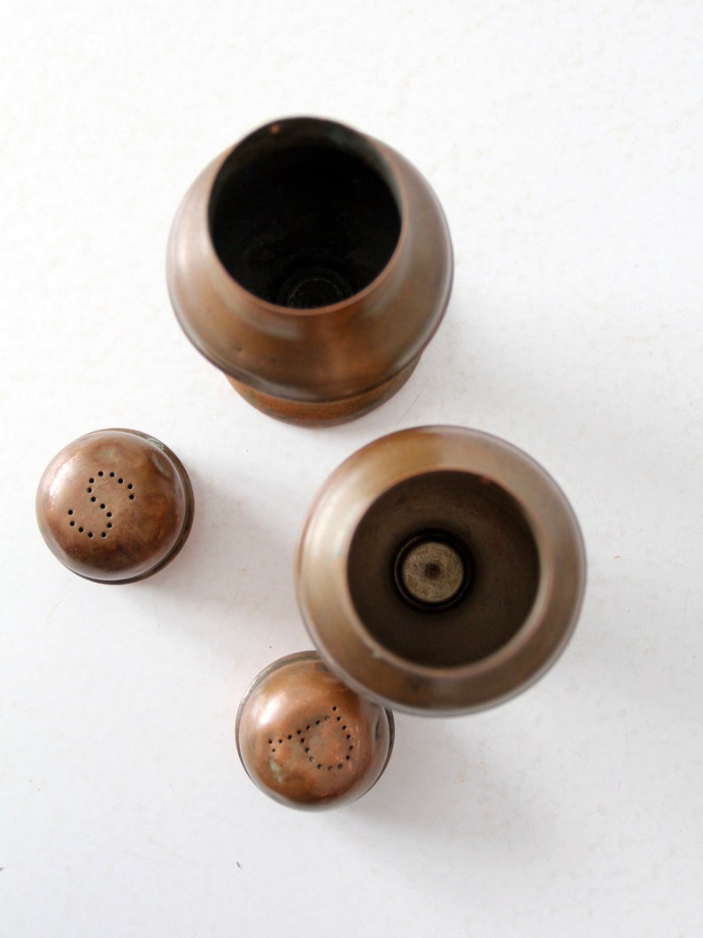 vintage copper salt and pepper shakers image 8