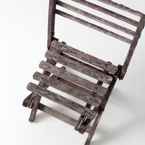 vintage children's chair, rustic wood folding chair image 5