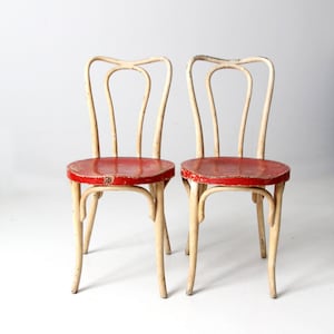 antique painted bentwood cafe chairs pair