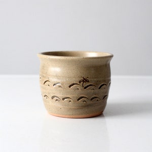 vintage palm tree studio pottery cachepot image 1