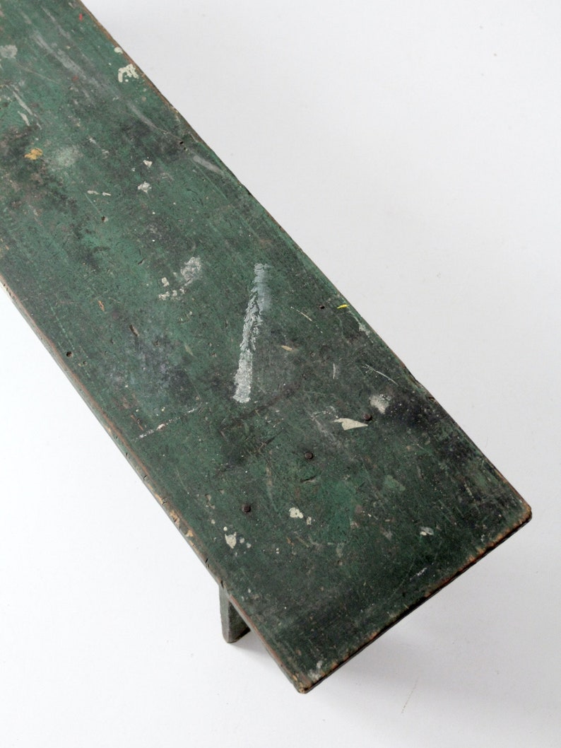 Antique Primitive Wood Bench, Green Farmhouse Bench - Etsy
