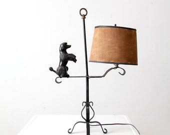 vintage wrought iron poodle lamp