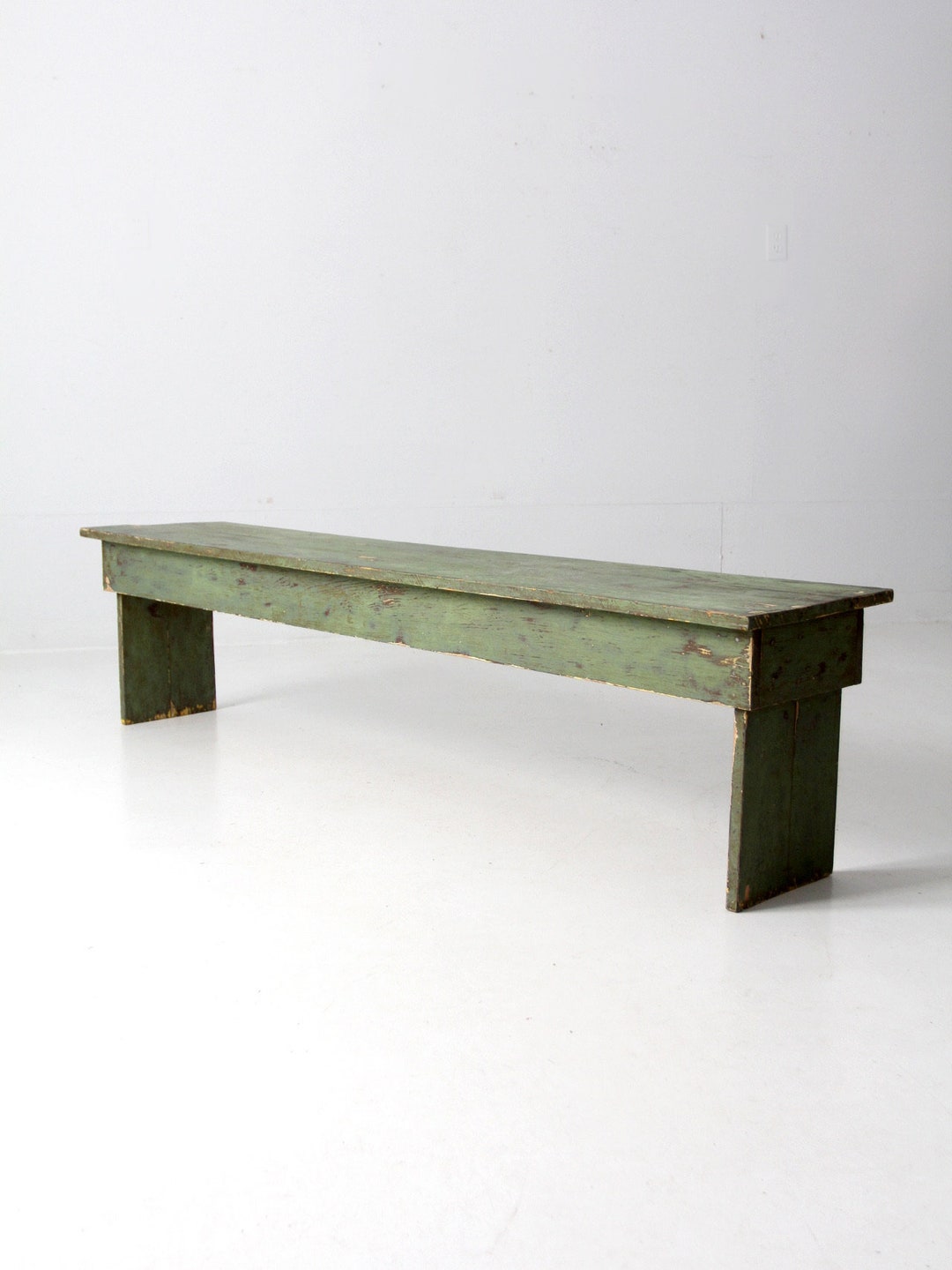 Antique Primitive Painted Wood Bench - Etsy