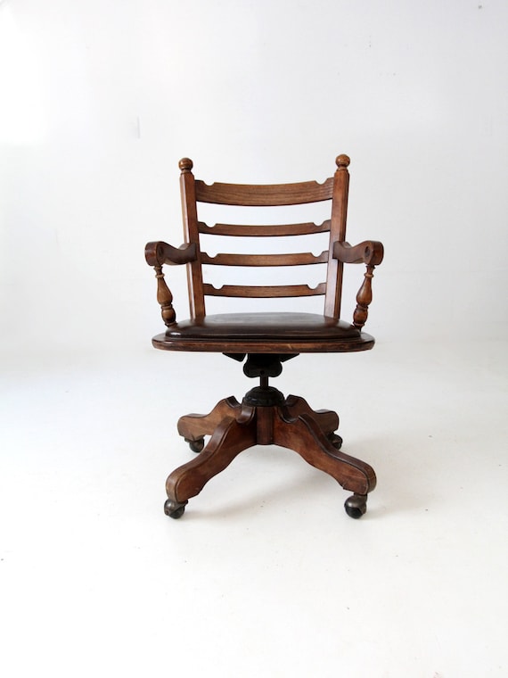 椅子 Vintage mid-century desk chair Artswish Mid Century Desk Chair Leather Office Chair Brown