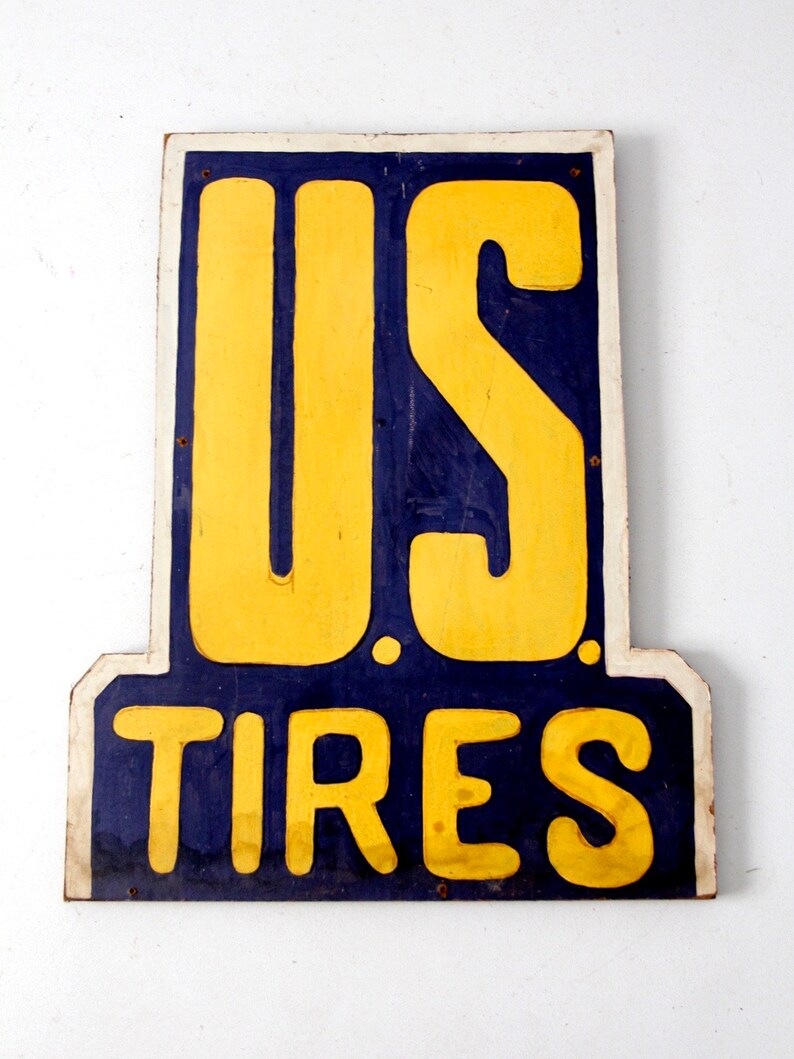 vintage U.S. Tires hand painted sign image 10